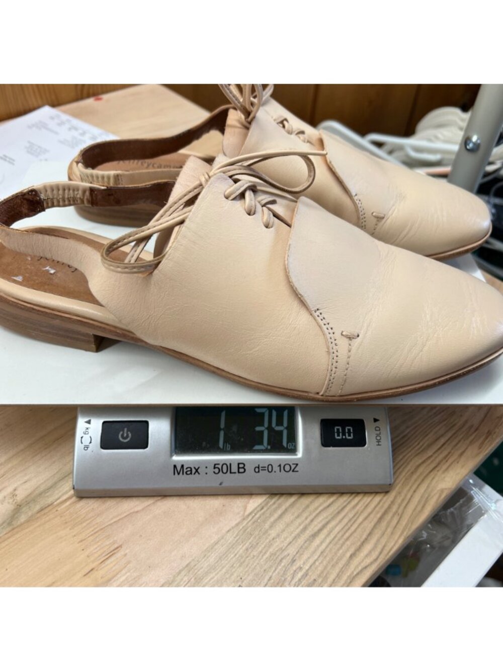 Jeffrey Campbell Beige Leather Slingback Oxford Shoes Size 9 Light Academia - Picture 14 of 14